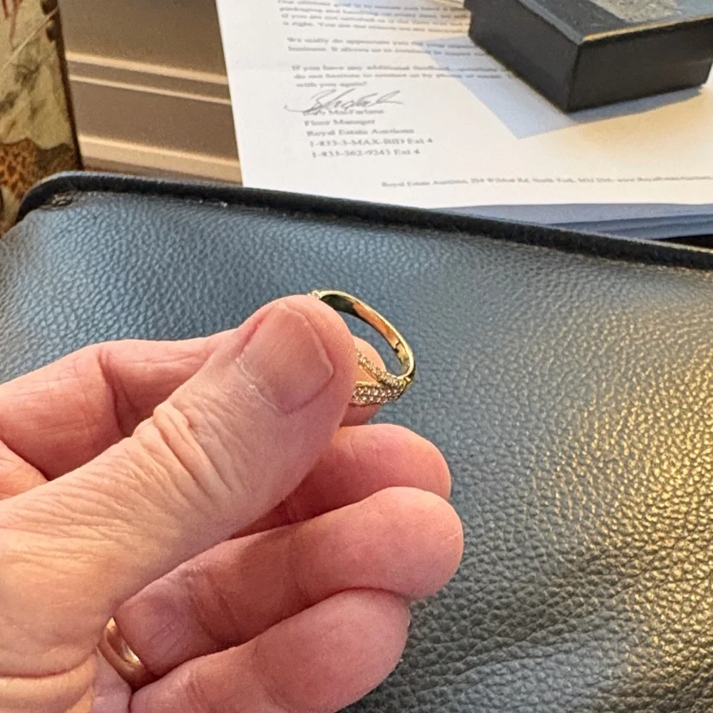 14kt Plated Gold 2 Ct Simulated Diamonds Luxury Ring - Picture 7 of 9